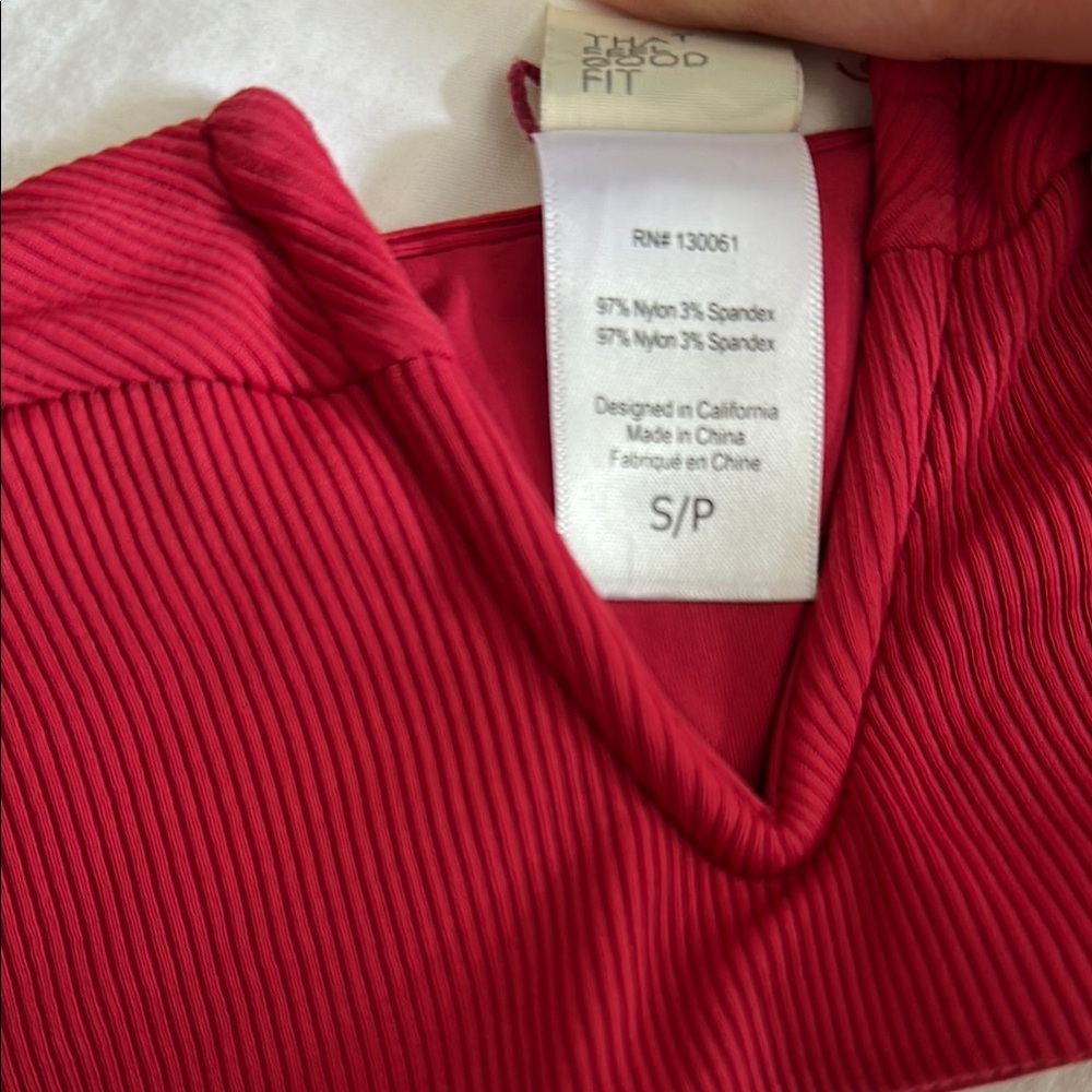 L*Space strawberry red bikini, women’s small top, and large bottom - Picture 3 of 6